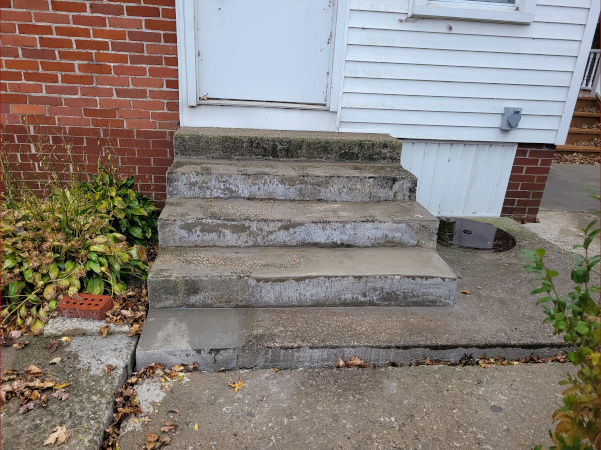 Repaired concrete stairs